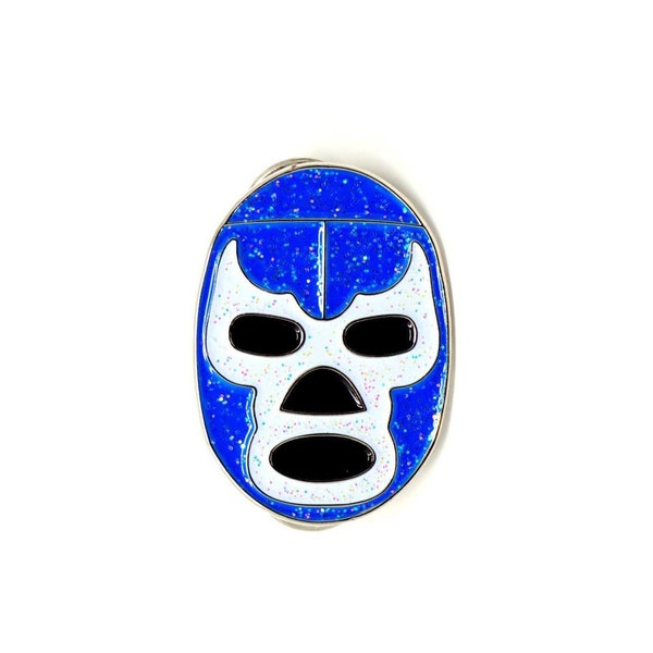 El Mucha Lucha Blue Demon Enamel Pin, Enamel Pins, Mexico, POC, Love, gift