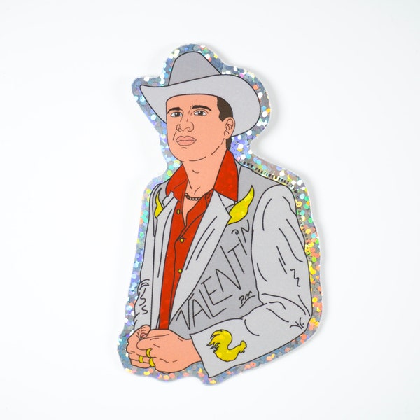 Valentin El Gallo 3"  Holographic Sticker, Mexican Singer Inspired