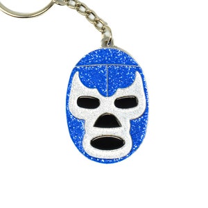 Blue Demon, Mexican Macho Luchador Libre Keychain, Mucha Lucha, Inspired