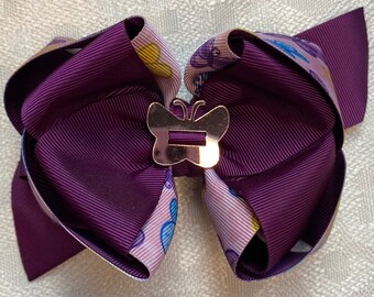 Butterfly Bows | 6 Inches | Purple | Yellow | Blue