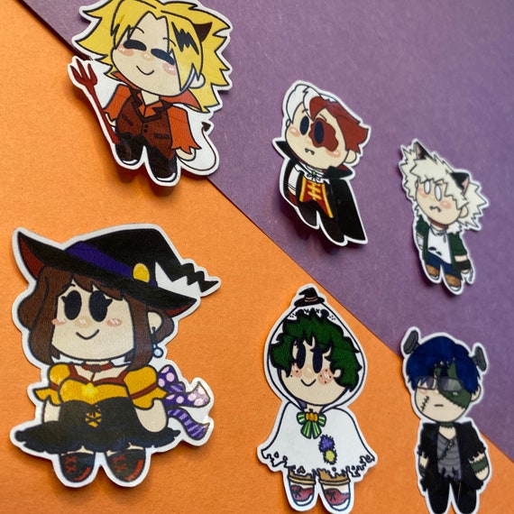 MHA Halloween Stickers Anime Stickers 1 Inch Halloween Etsy
