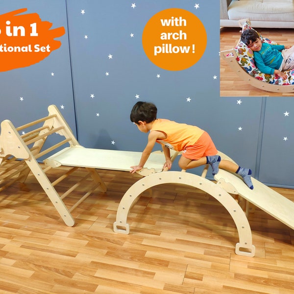 Wooden Climbing Arch Montessori Pillow Etsy