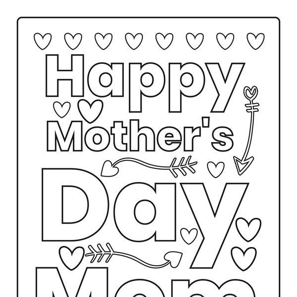 Mom Card, Mom Homemade card, Mom Coloring Pages, Mom Digital Download, Mom from Child, Mom gift, mom gifts, mom printable, digital download