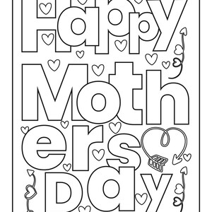 Mom Card, Mom Homemade Card, Mom Coloring Pages, Mom Digital Download