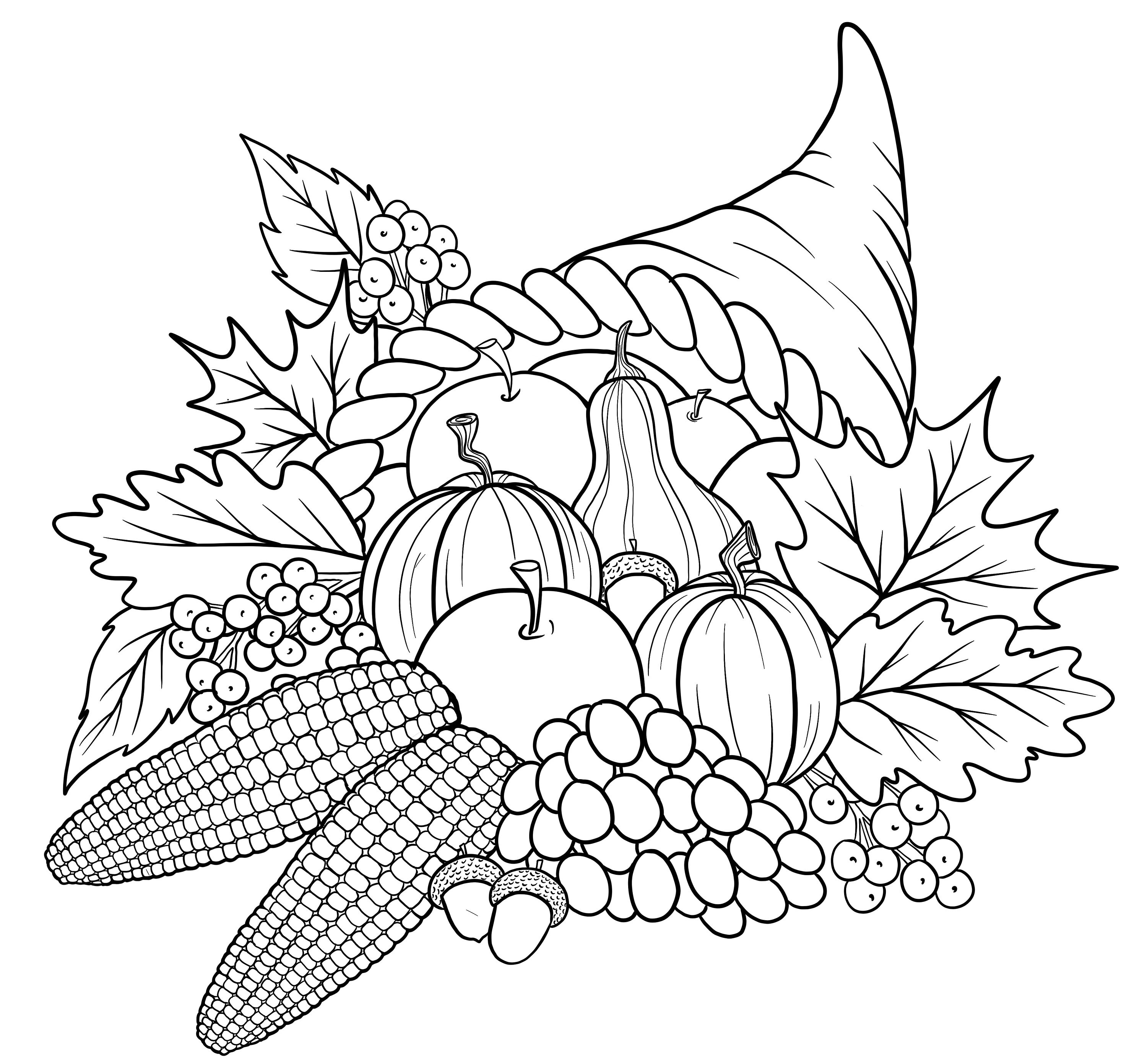 Cornucopia Coloring Pages Print