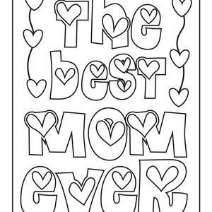 Mom Card, Mom Homemade Card, Mom Coloring Pages, Mom Digital Download