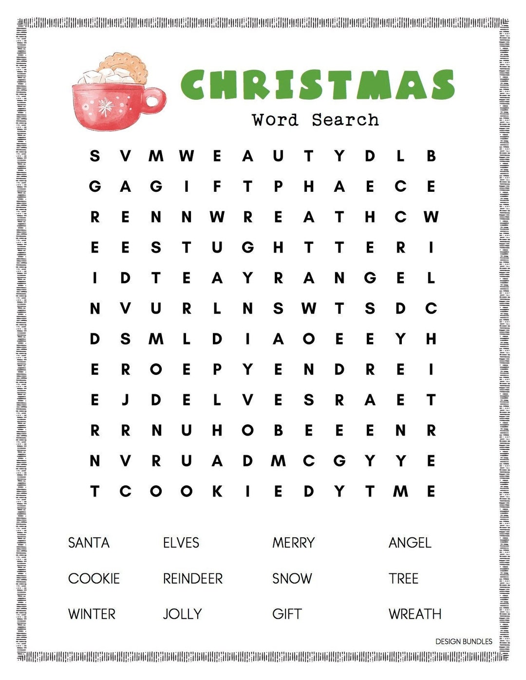 Christmas Word Search Printable Activity for All Ages Adults and Kids ... Christmas Word Search Printable Activity for All Ages Adults and Kids ...