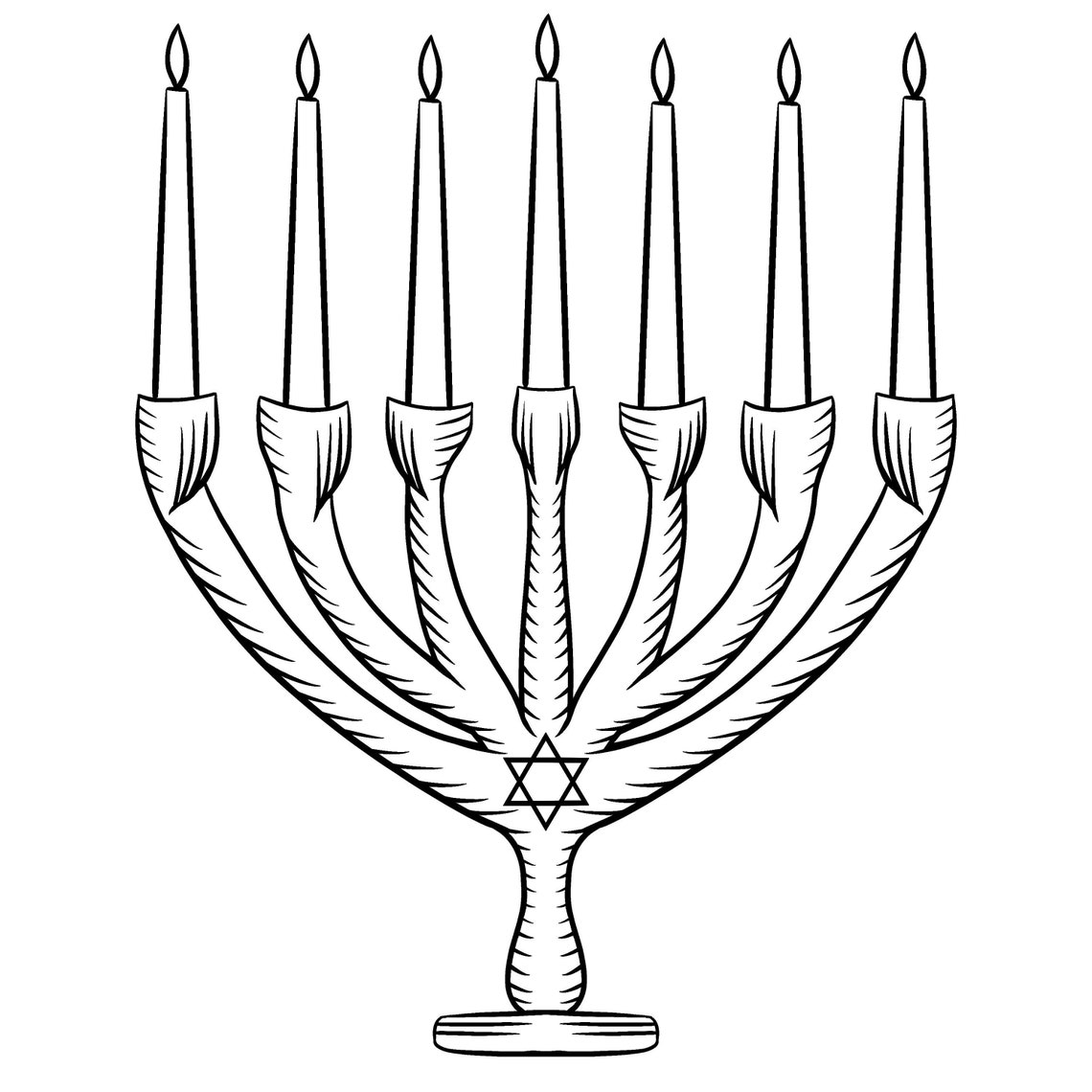 Hanukkah Menorah Printable Coloring Page Fun for the Whole Family - Etsy