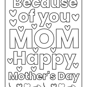 Mom Card, Mom Homemade Card, Mom Coloring Pages, Mom Digital Download