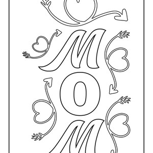 Mom Card, Mom Homemade Card, Mom Coloring Pages, Mom Digital Download