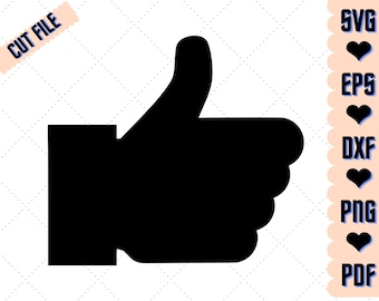 Duim omhoog SVG: handgebaar gesneden bestand (digitale download)