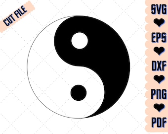 Yin Yang SVG: Balance & Harmony Vector (digitaal bestand)