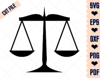 Justitie schalen svg, wet schalen van justitie svg, instant download, svg, png, eps, dxf, pdf digitale download Cricut silhouette