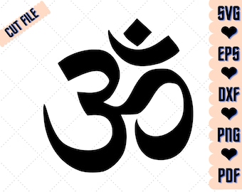Om-symbool SVG, hindoeïsme, yoga, Cricut Cut-bestand (digitale download)