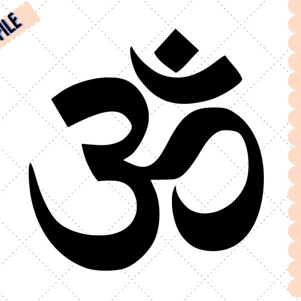 Om Symbol Svg, Hinduism Symbol Svg, Yoga Symbol Svg, Religion Svg, Cut File PNG - DXF - Cricut - Decal Shape Vector Clipart Download