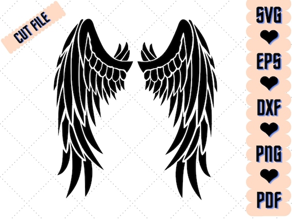 Angel Wings SVG: Modern Trendy Cut File (Digital Download)