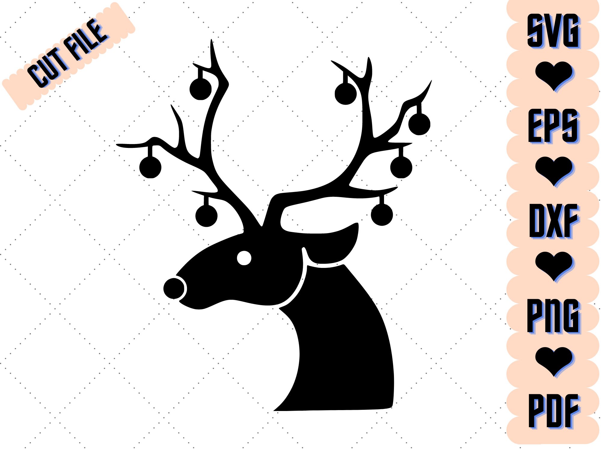 Reindeer Head Silhouette Png