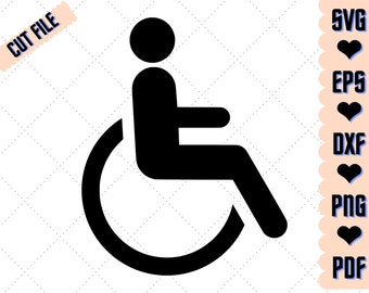 Rolstoelbord SVG: toegangssymbool clipart (digitale download)