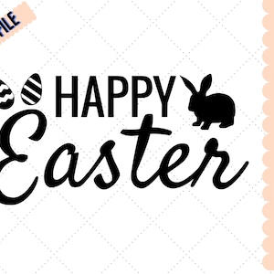 Happy Easter - Instant Digital Download, svg, ai, dxf, eps, png, Cricut vector files included! Easter Bunny, Bunny Ears