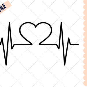 Heart beat SVG , Ekg svg Heartbeat Clipart Vector Cut files Circut ,Heartbeat svg,Healthcare svg, Heartbeat line svg ,Nurse life,Pulse Iron