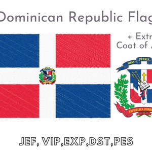 Dominican Republic Flag,  Machine Embroidery Files, Instant Download