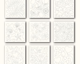 Bundle of 9 Quilting Embroidery Designs – Digital Machine Embroidery Patterns for Quilters