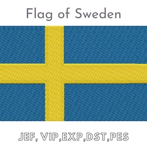 Swedish Flag, Sweden, Machine Embroidery Files, Instant Download
