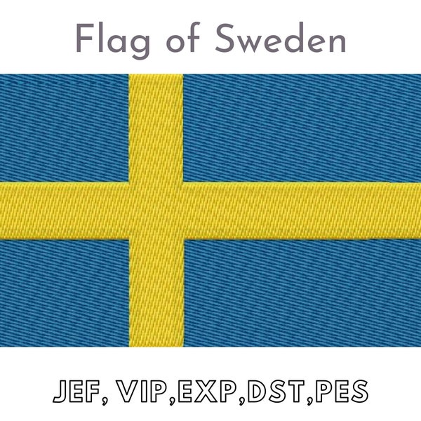 Swedish Flag, Sweden, Machine Embroidery Files, Instant Download
