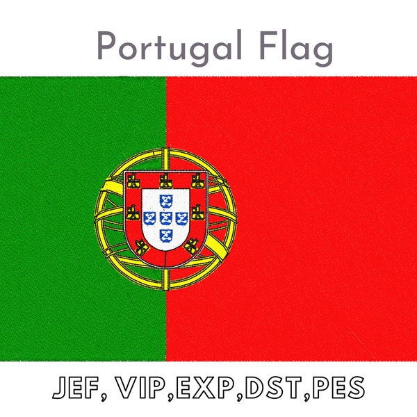 Drapeau du Portugal, fichiers de broderie Machine, téléchargement immédiat