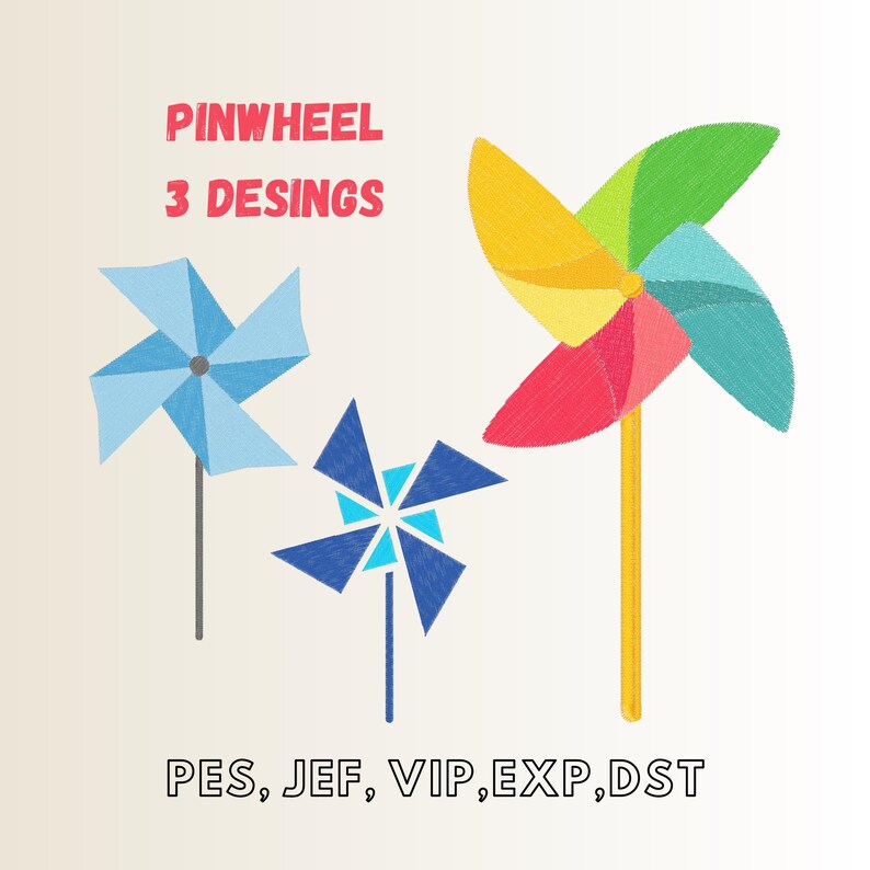 Pinwheel Text Pinwheel Embroidery Design, Easy Machine Embroidery File, Instant ...
