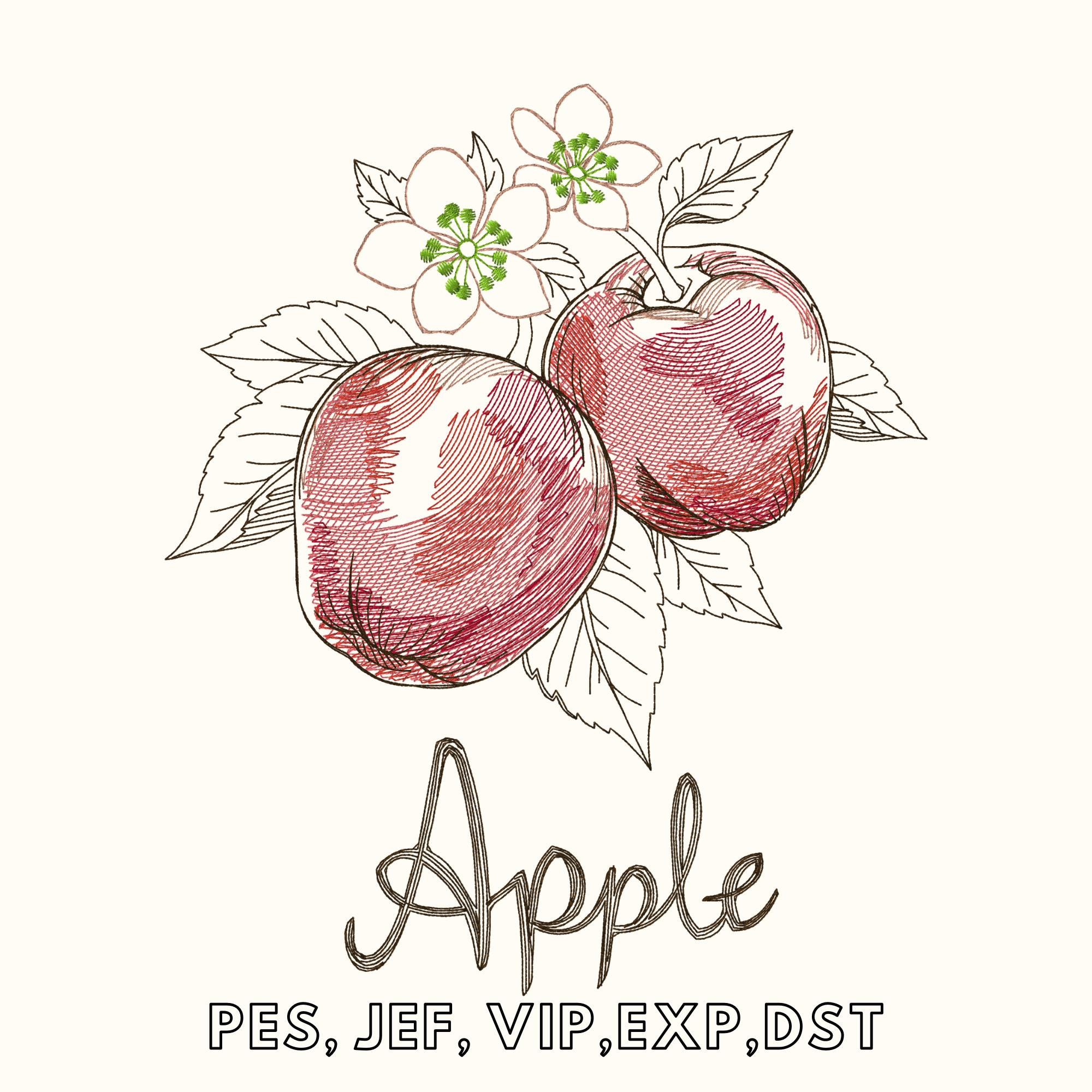 Manzana y flores - Etsy México, image size:2000x2000