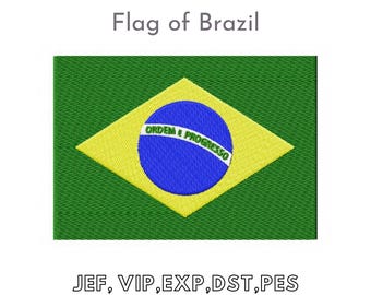 Flag of Brazil, Brazil, Machine Embroidery Files, Instant Download