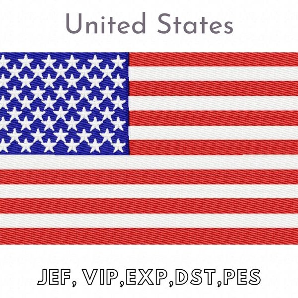 USA Flag, Machine Embroidery Files, Instant Download