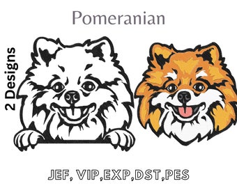Pomeranian Dog Breed, Embroidery Design,  Easy Machine Embroidery, Digital File