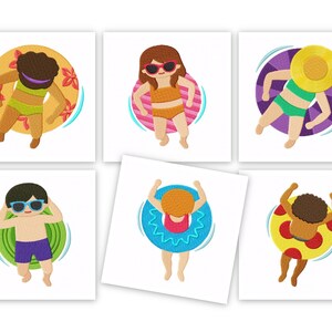 Kids Floaties Embroidery Design Pack - Digital Machine Embroidery File - Instant Download