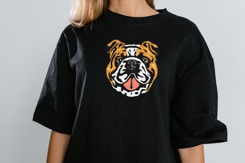 English Bulldog Embroidery Design Easy Machine Embroidery Etsy