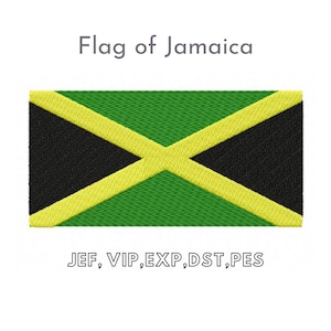 Flag of Jamaica,  Machine Embroidery Files, Instant Download