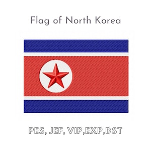 Flag of North Korea, Machine Embroidery Files, Instant Download Embroidery Design