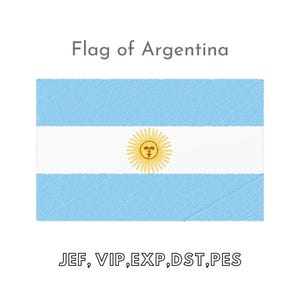 Vlag van Argentinië, machineborduurbestanden, direct downloaden