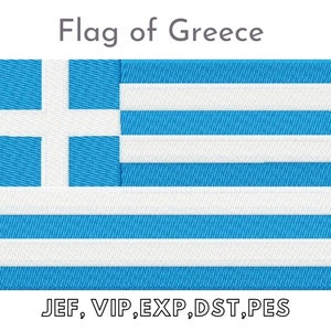 Greek Flag, Flag of Greece, Machine Embroidery Pattern Design, Digital Files, Instant Download