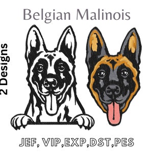 Belgian Malinois, Easy Machine Embroidery, Digital File