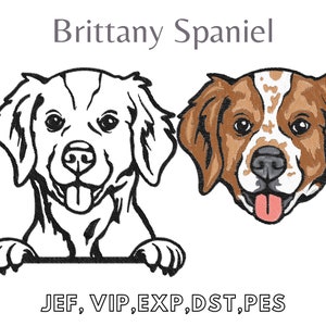 Brittany Spaniel,  Easy Machine Embroidery, Digital File