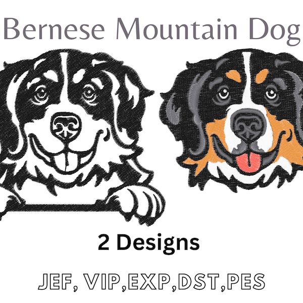 Bernese Mountain, Easy Machine Embroidery, Digital File