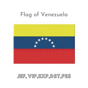 Bandera de Venezuela, Archivos para Bordado a Máquina, Descarga Instantánea