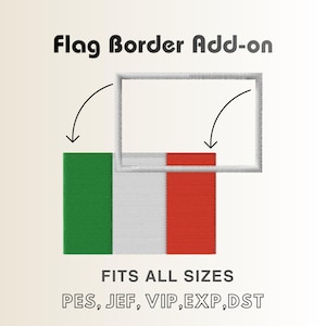 Satin Stich Flagge Bordüre Add-On, Aufnäher Digitale Stickdatei