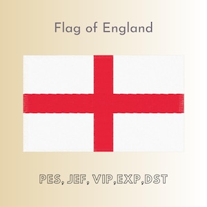 May include: The flag of England, a white flag with a red cross, with the text "PES, JEF, VIP, EXP, DST" at the bottom.