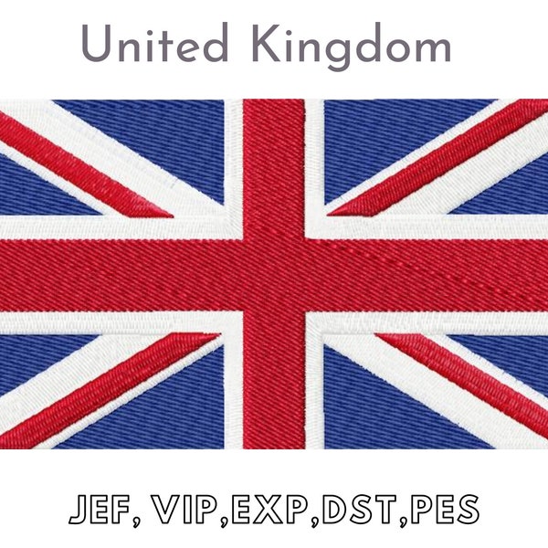 Flag Great Britain, UK,  Machine Embroidery Files, Instant Download