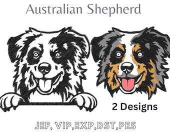 Australian Shepherd, Easy Machine Embroidery, Digital File