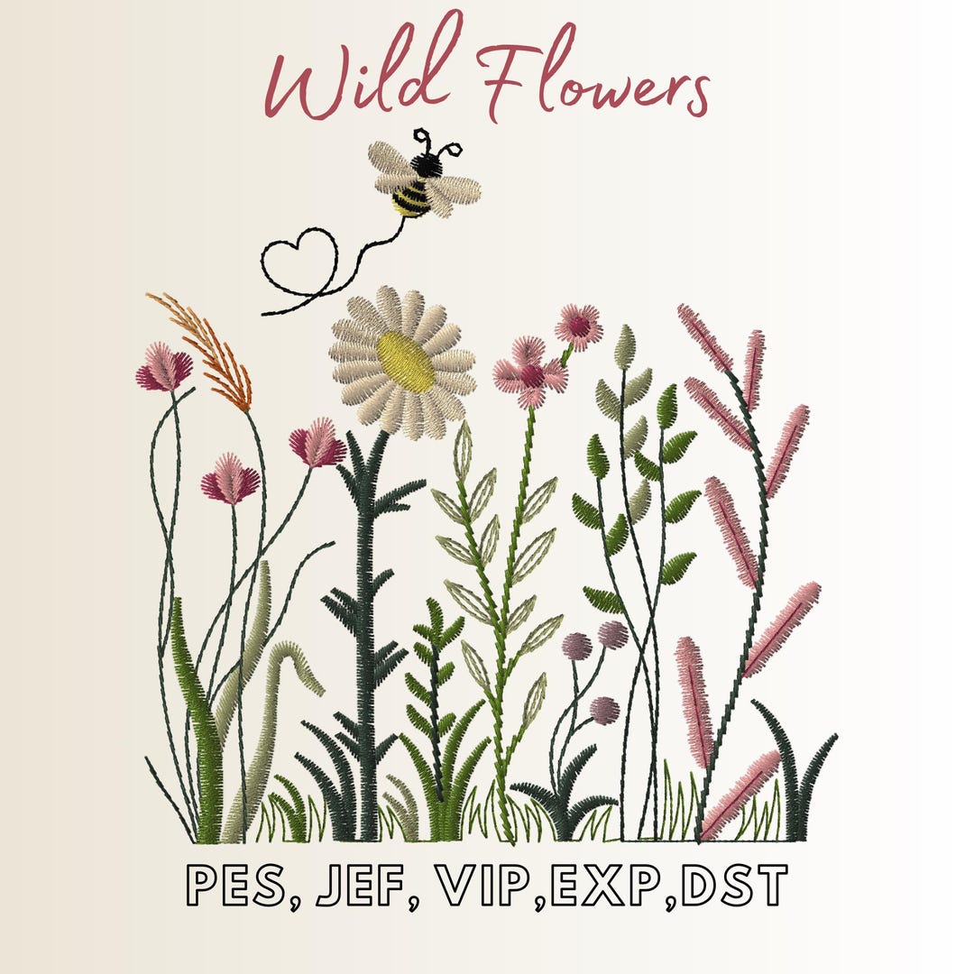 Wildebloom Pattern Program Wildflowers Embroidery Design – Digital Floral Composition File ...