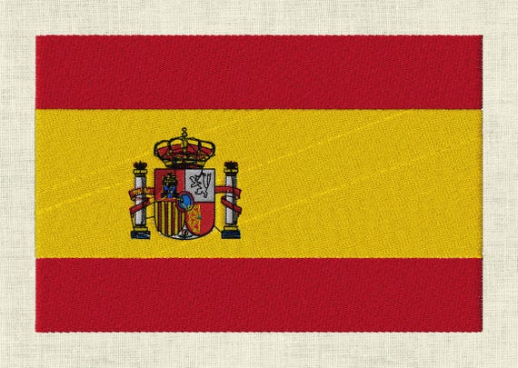 スペイン国旗、スペインの国旗、デザイン、機械刺繍ファイル
